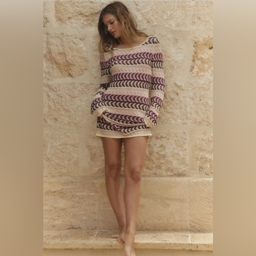 Zara textured knit mini dress